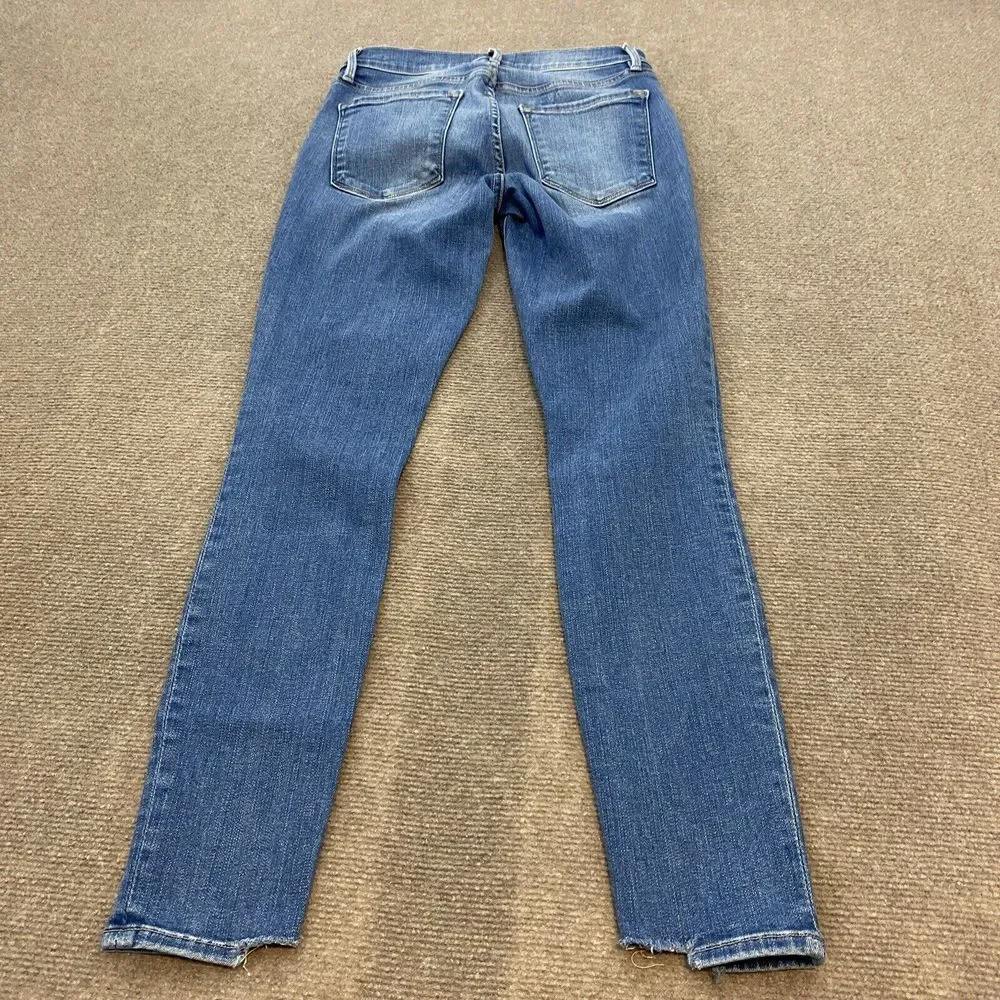 FRAME Jeans Womens 26 Blue‎ Denim Le Skinny de Jeanne Crop Distressed Stretch